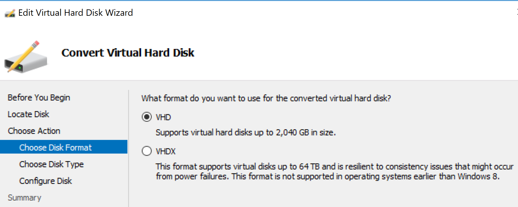 Convert hyper-v disk